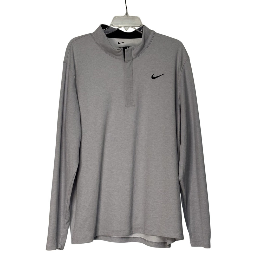 Nike Men's Dri-Fit 1/4 Zip Running Shirt Athletic Gray Size XXL Sporty, active